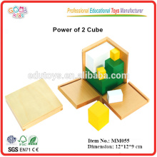 Montessori juguetes educativos potencia trinomial de 2 cubo